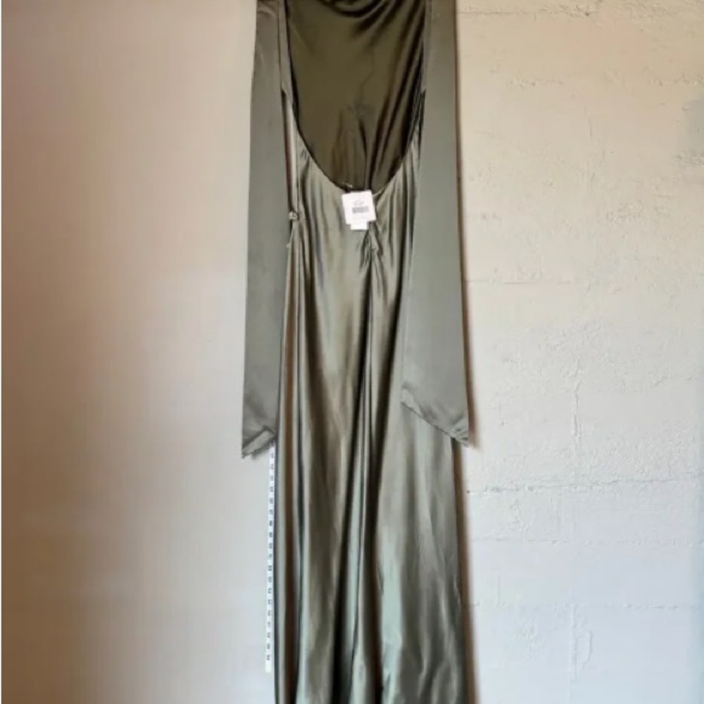 SAU LEE REVOVLE Priscilla Gown in Olive Green Draped Open Back - Picture 5 of 11